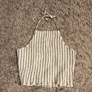 AE smocked halter tank top